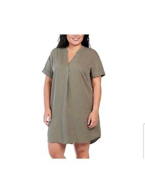 hilary radley ladies' tencel dress | Dresses | Hilary Radley Womens Short Sleeve Gray White Size Xxl Nwt Tencel short